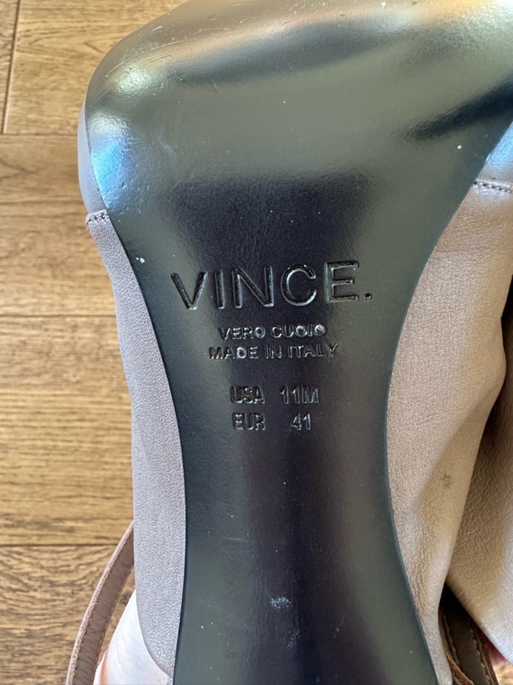 New Vince Grace Light Taupe High Heels Shoes Sz 11 Made In Italy - Picture 6 of 10